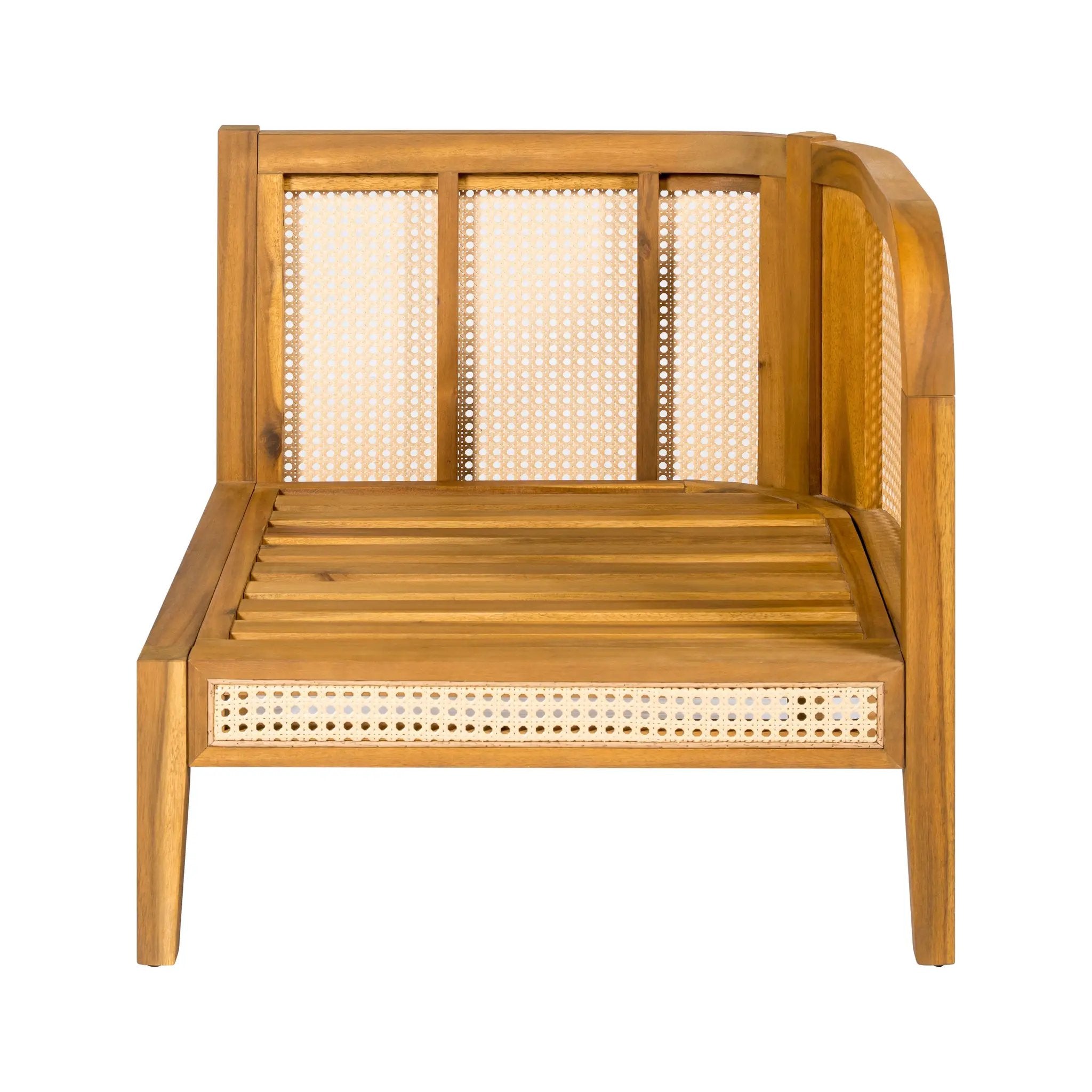Kirkby Outdoor 5 Seater V-Shaped Acacia Wood Sofa by HouseOfZazla