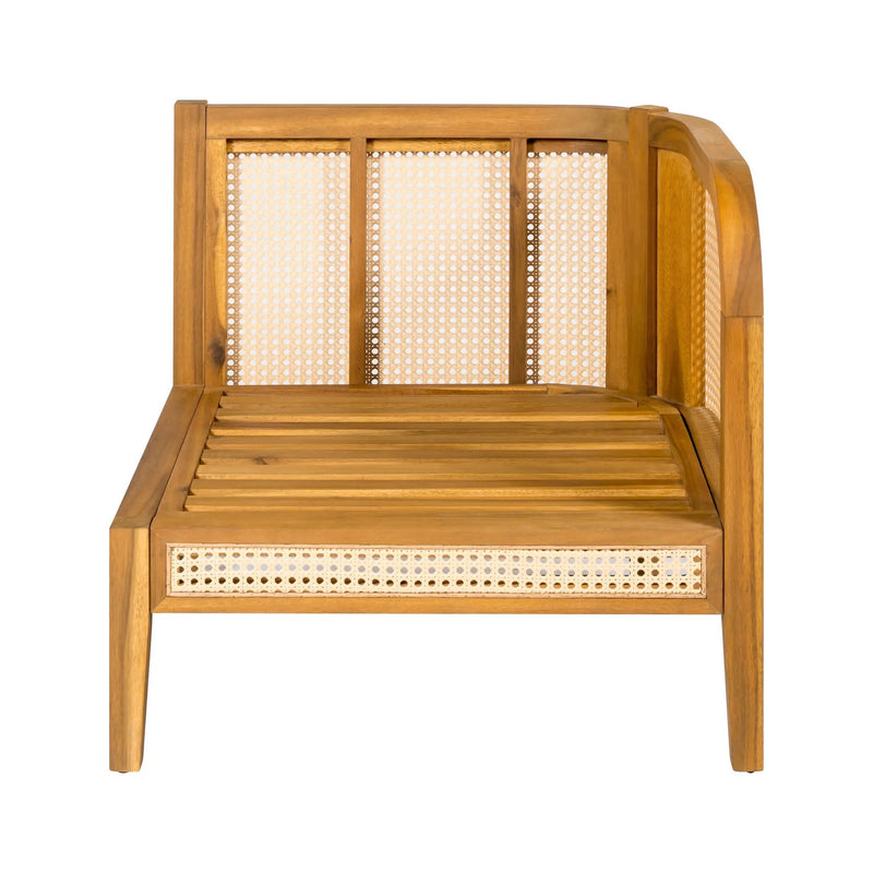Kirkby Outdoor 5 Seater V-Shaped Acacia Wood Sofa by HouseOfZazla