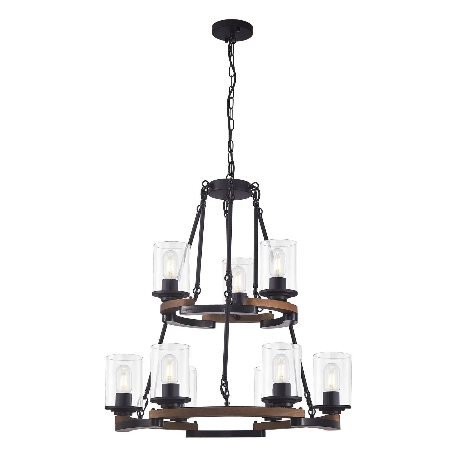 9-Light Vintage Wagon Wheel Chandelier by HouseOfZazla