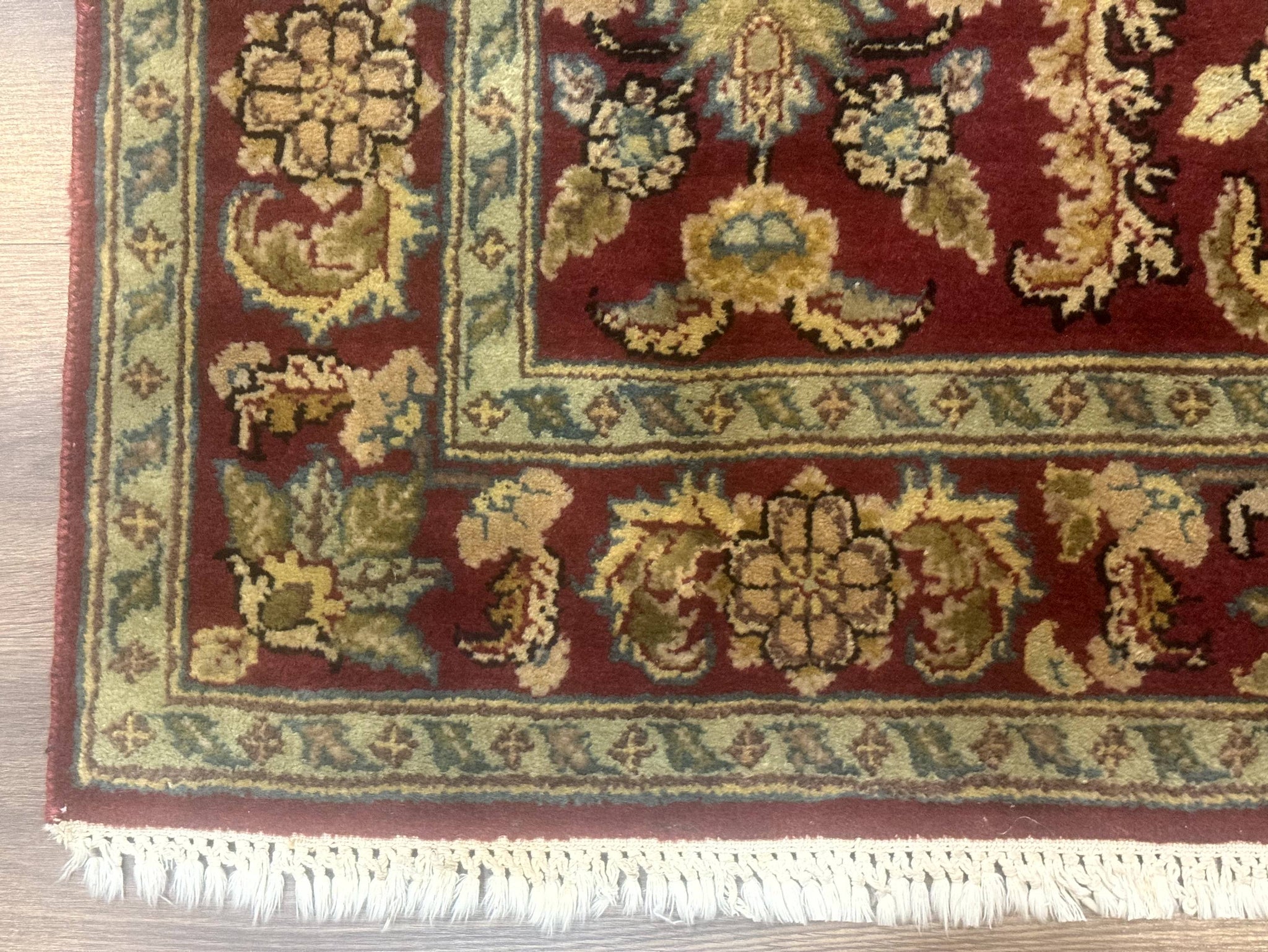 Indo Persian Mahal Rug 4x6, Floral Allover Pattern, Maroon by Jewel Rugs