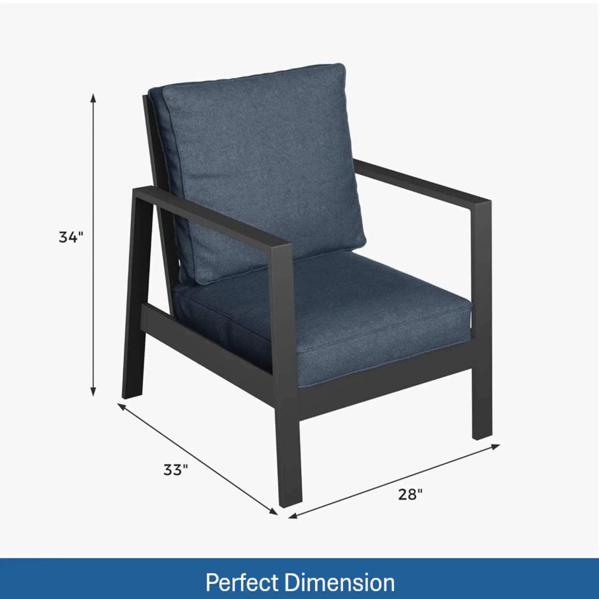 All-Weather Ergonomic Patio Armchairs With Thick Cushions (Set of 2) by HouseOfZazla