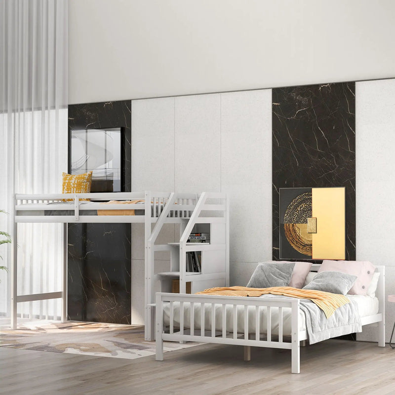 Loft Bed With Staircase And Storage