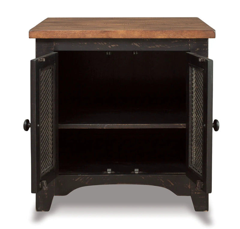 Valebeck - Rectangular End Table - Black / Brown by Unique Piece Furniture