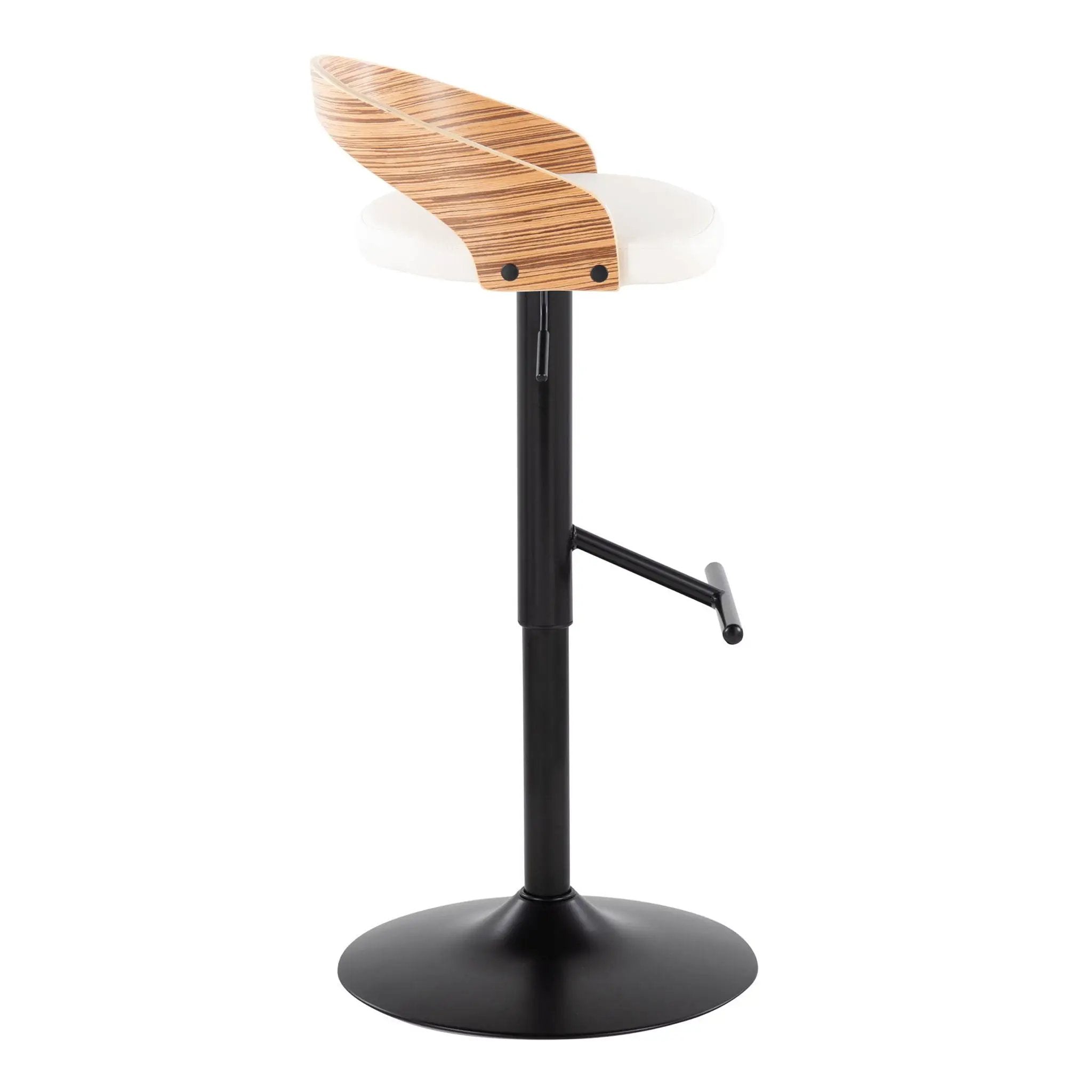Grotto - Contemporary Adjustable Barstool With Swivel & Straight T Footrest (Set of 2) by Unique Piece Furniture