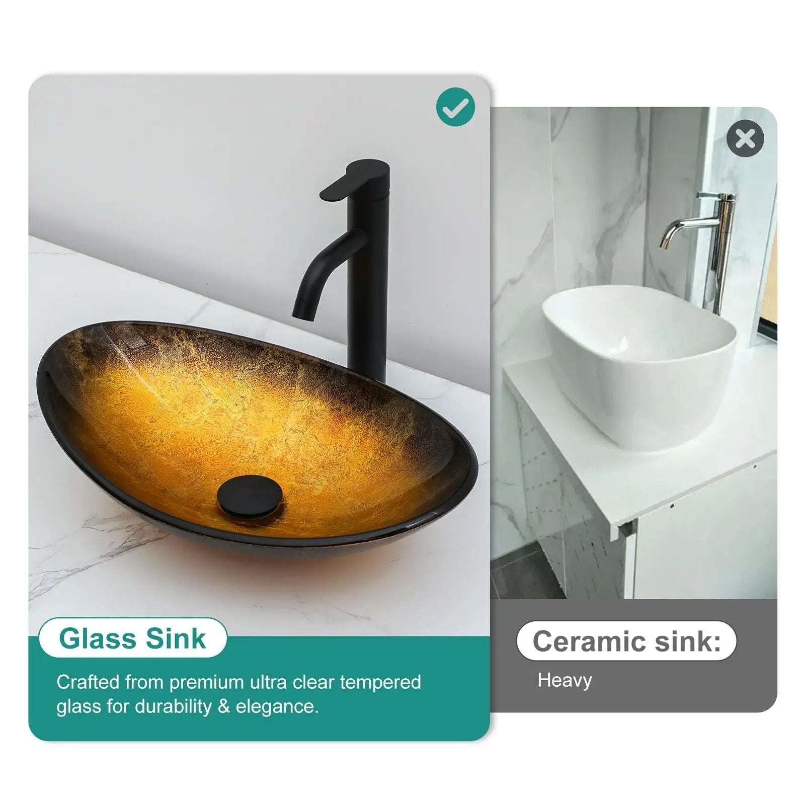 Veined Vessel Sink With Pop Up Drain, Boat Shape Bathroom Sink Above Counter - Gold by HouseOfZazla