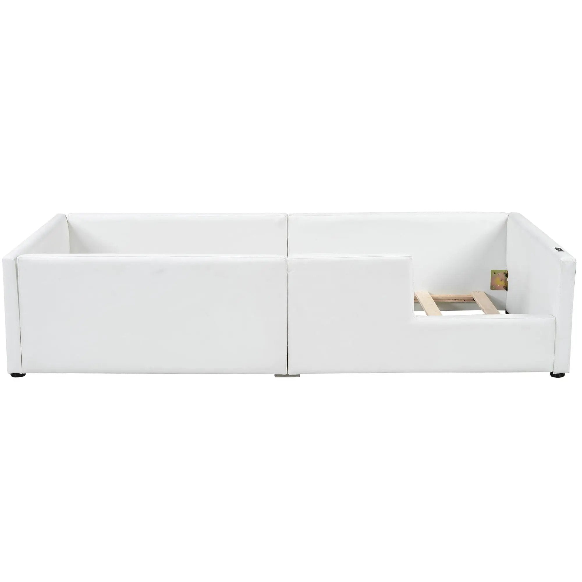 Platform Bed With Guardrail And Charging Station by HouseOfZazla