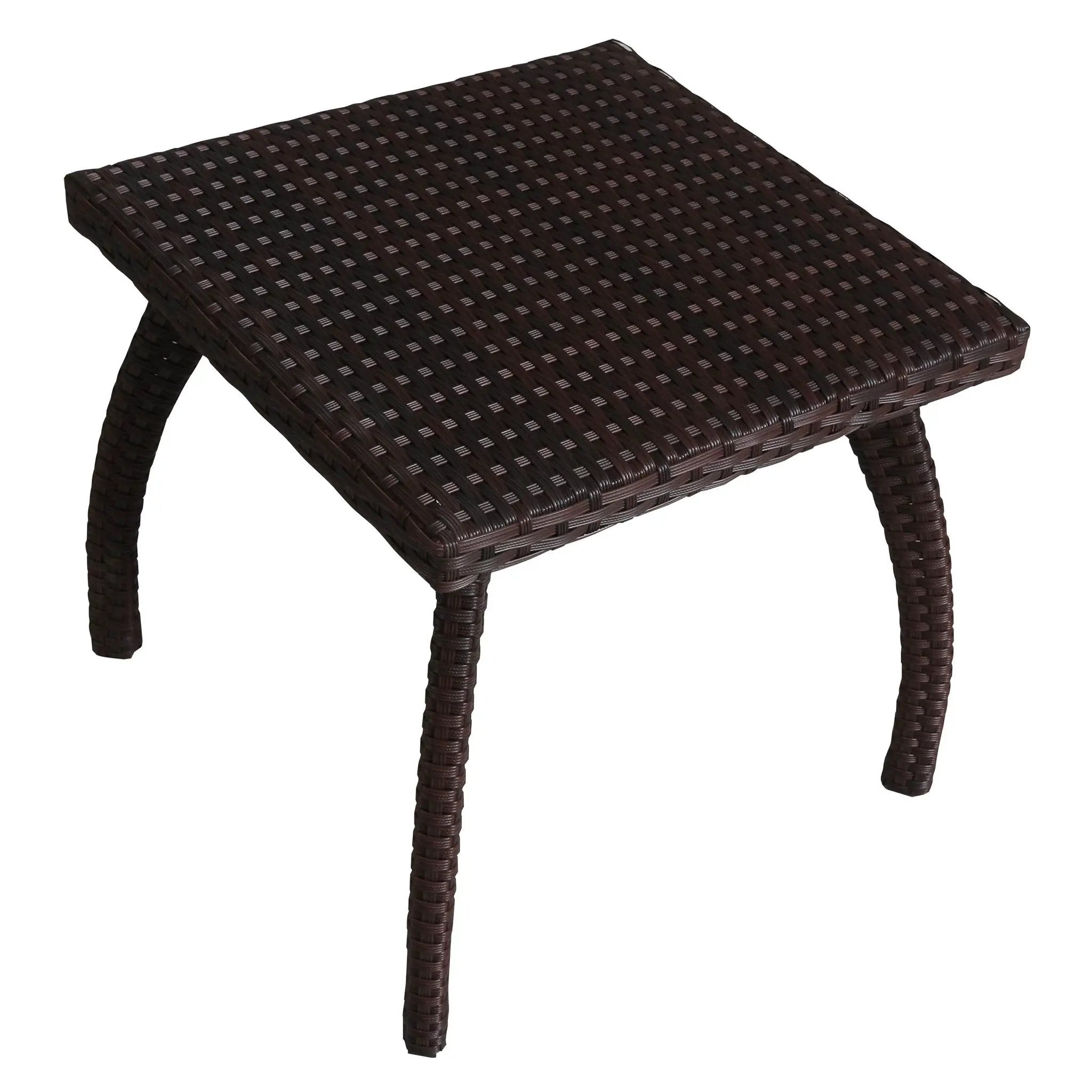 Luminant Outdoor Side Table With Iron Frame - Brown by HouseOfZazla