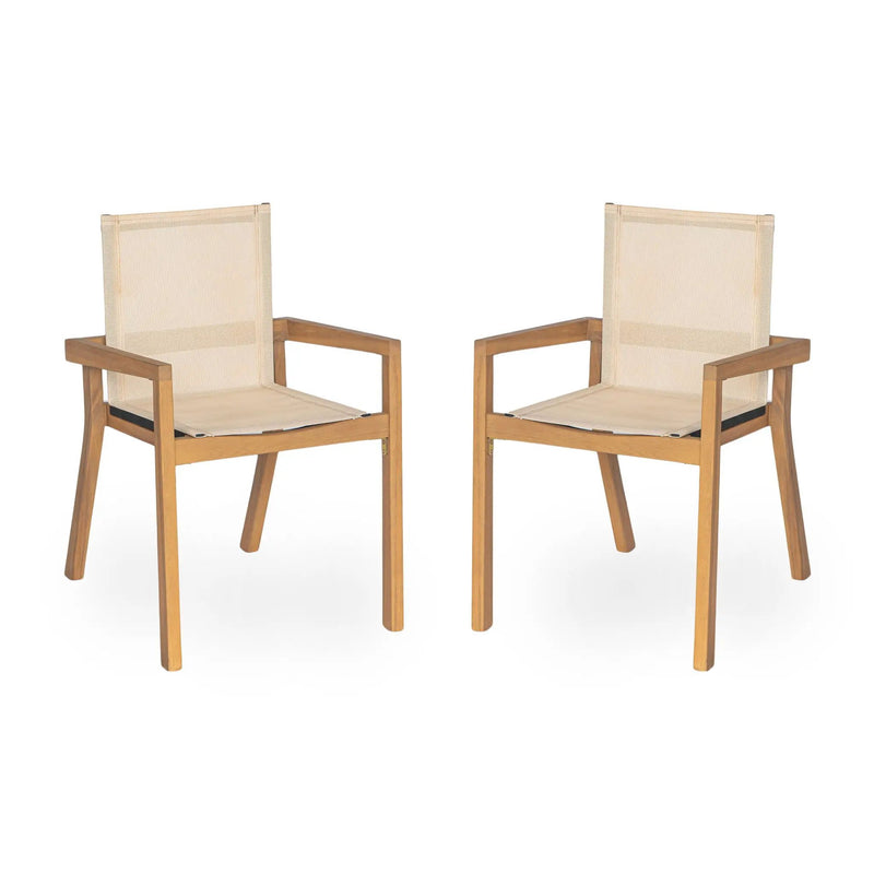 Belfast - Dining Chair With Acacia Wood Frame And Seating (Set of 2) by HouseOfZazla