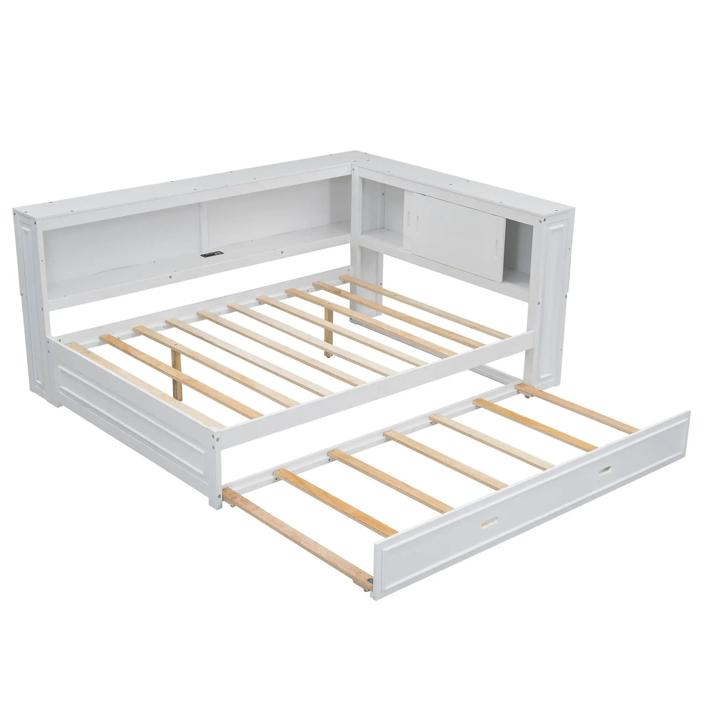 Daybed With Storage Shelves, LED, USB, And Trundle by Unique Piece Furniture