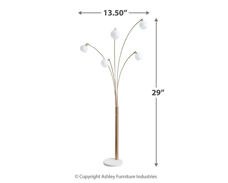 Taliya - Metal Arc Lamp - Champagne / White by Unique Piece Furniture