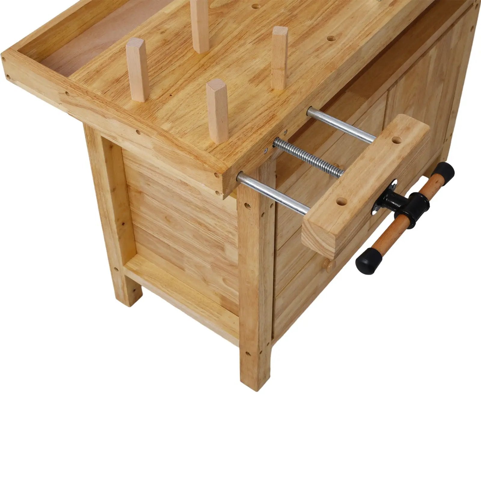 Wood Workbench For Garage Workshop And Home - Natural by HouseOfZazla