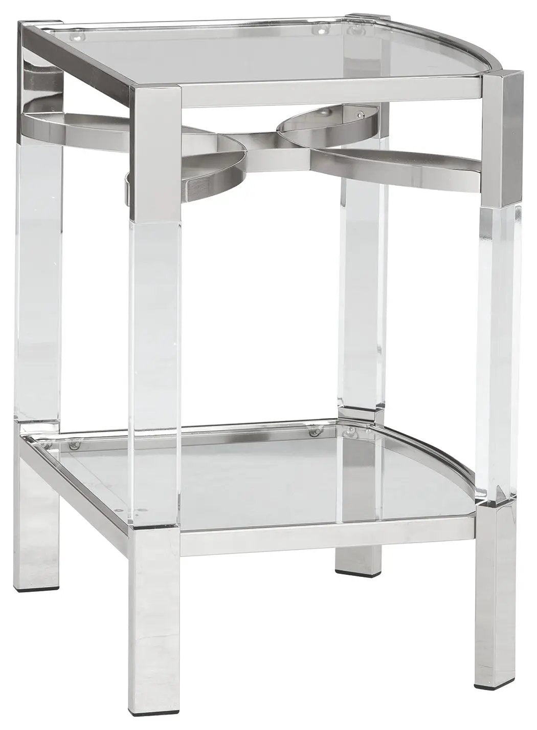 Chaseton - Accent Table - Clear / Silver Finish by Unique Piece Furniture