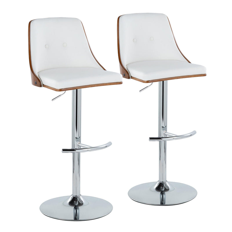Gianna - Mid Century Modern Adjustable Barstool With Swivel With Rounded T Footrest (Set of 2) by Unique Piece Furniture