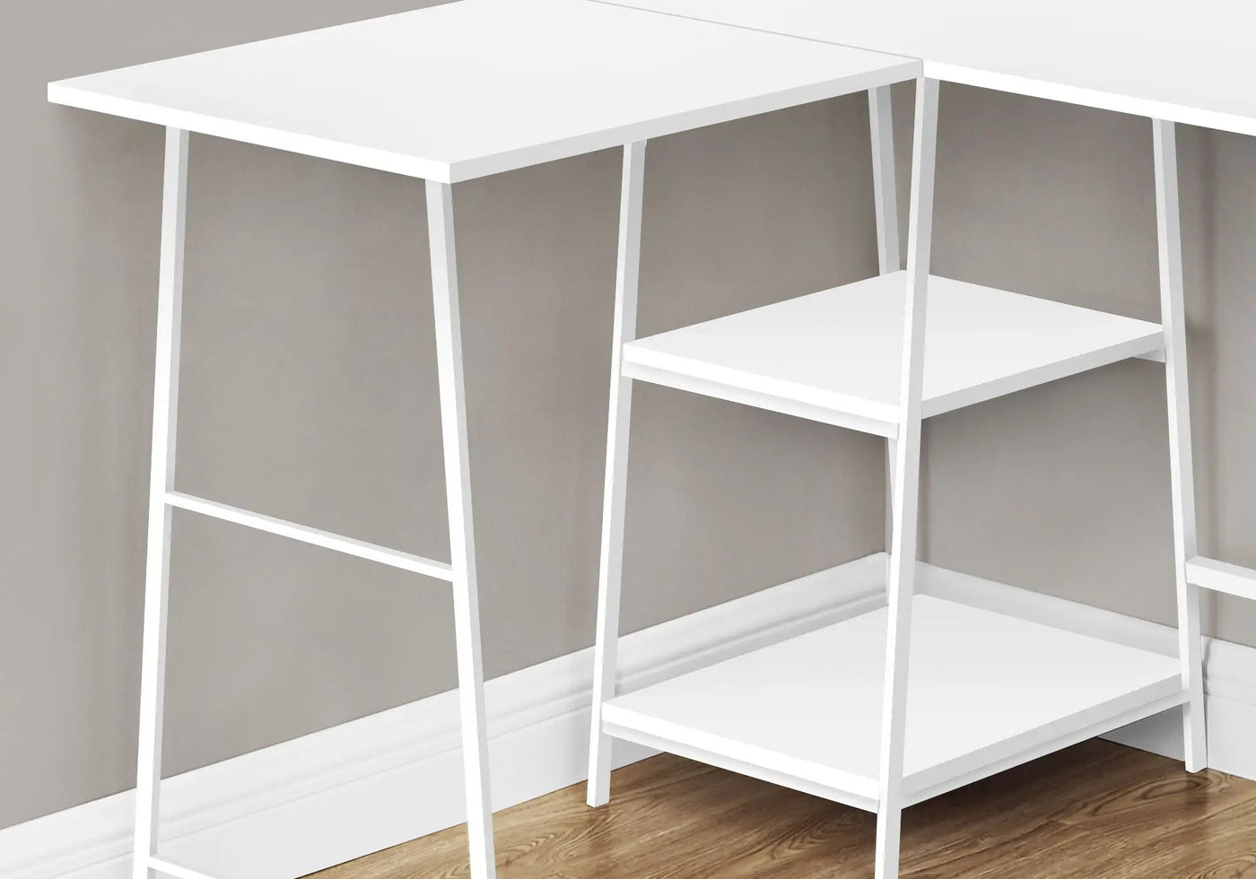 L-Shape Computer Desk with Storage Shelves by HouseOfZazla