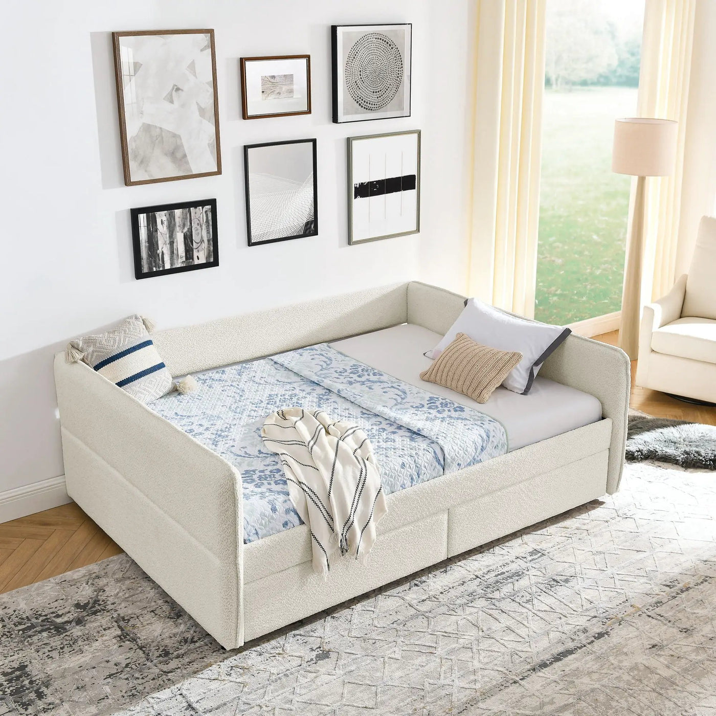 Upholstered Daybed & 2 Drawers by Unique Piece Furniture