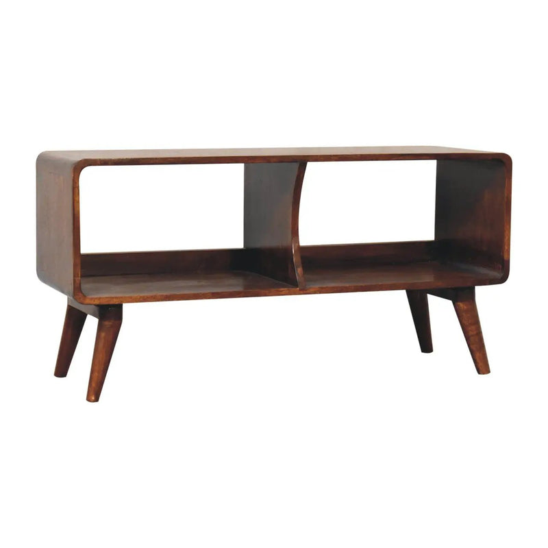 Curved Double Slot Media Unit - Dark Brown by Unique Piece Furniture