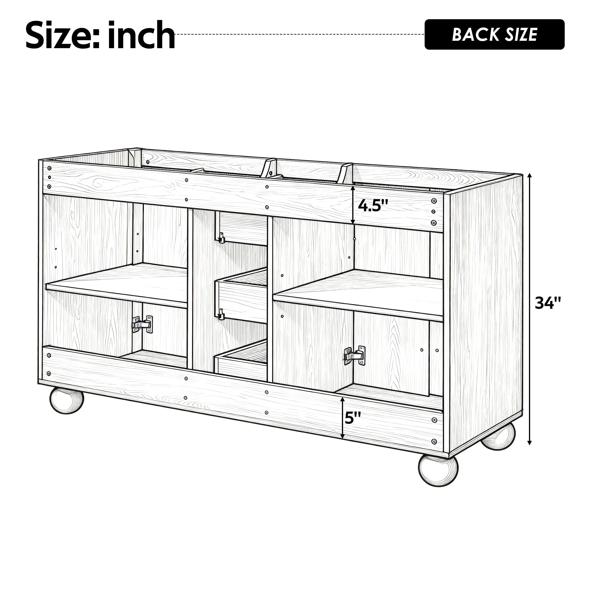 58.3" Bathroom Vanity Cabinet With 3 Drawers & 4 Doors by HouseOfZazla