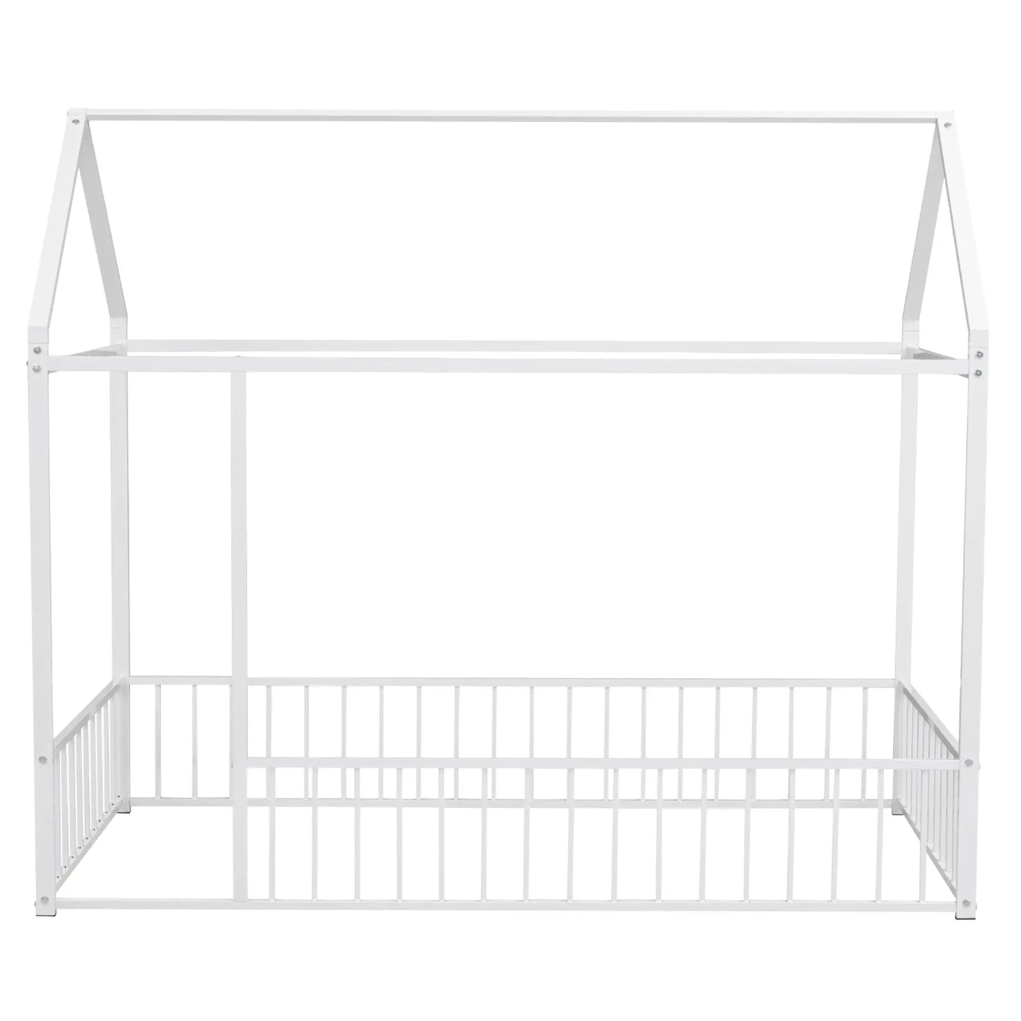 Metal Bed House Bed Frame With Fence by HouseOfZazla