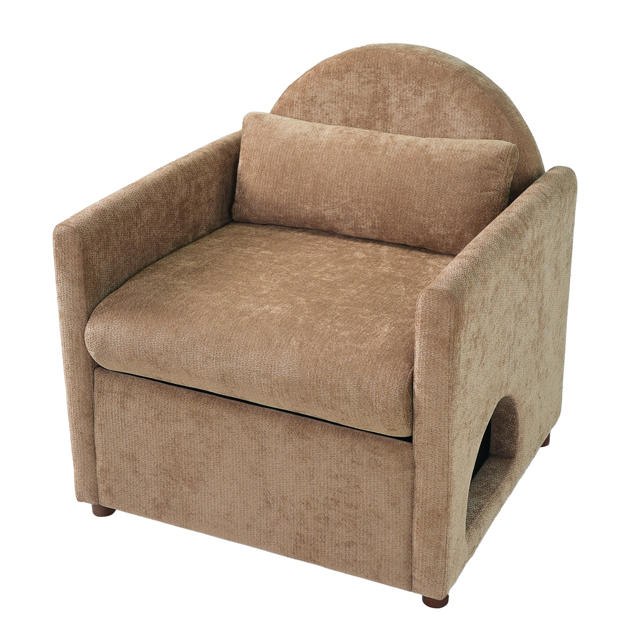 Coffee Pet Friendly Accent Chair with Hidden Pet Nook by HouseOfZazla