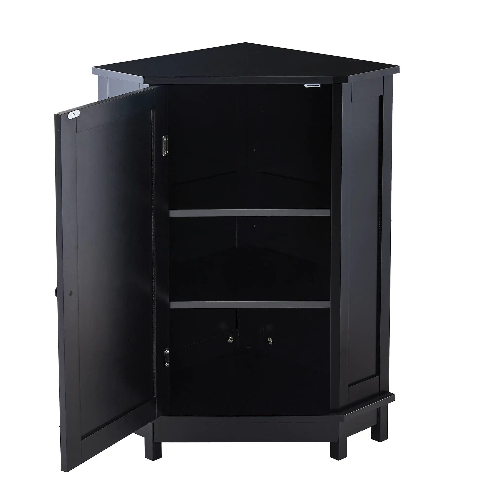 Bathroom Cabinet Triangle Corner Storage Cabinet With Adjustable Shelf Modern Style