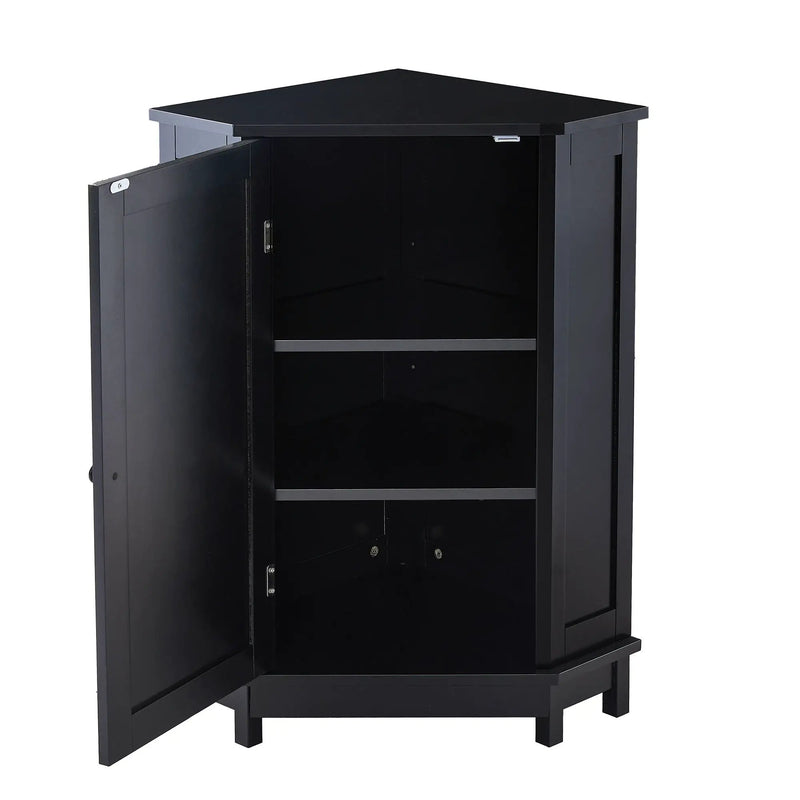 Bathroom Cabinet Triangle Corner Storage Cabinet With Adjustable Shelf Modern Style