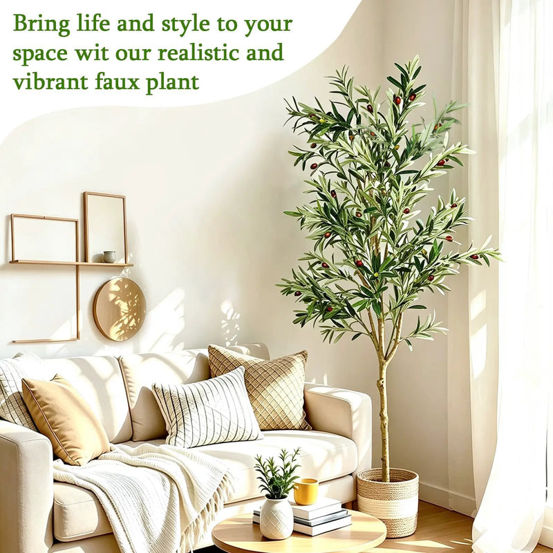 6FT Artificial Olive Tree Indoor Faux Plant by HouseOfZazla