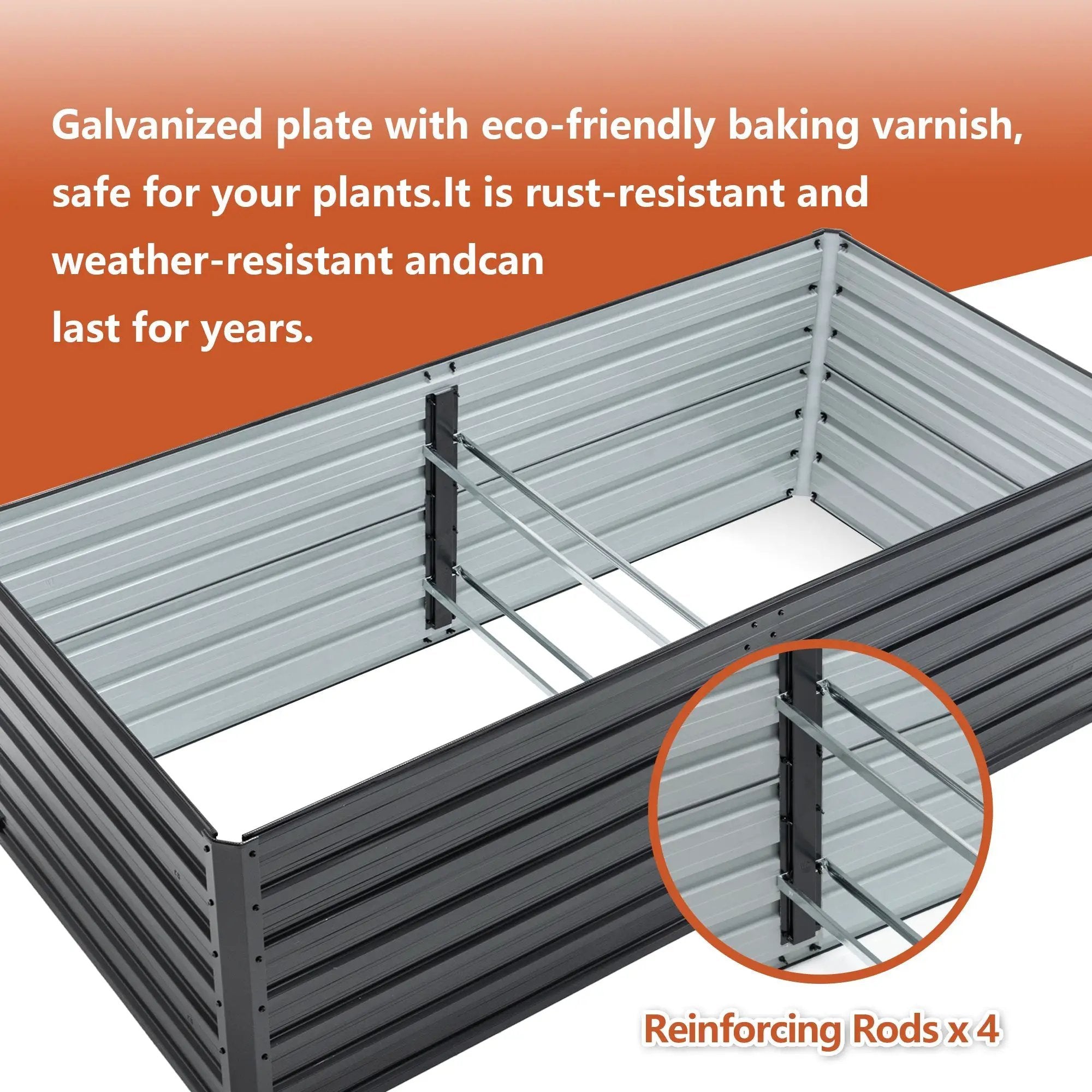 6x3x2 FT Metal Raised Garden Bed for Outdoor Gardening by HouseOfZazla