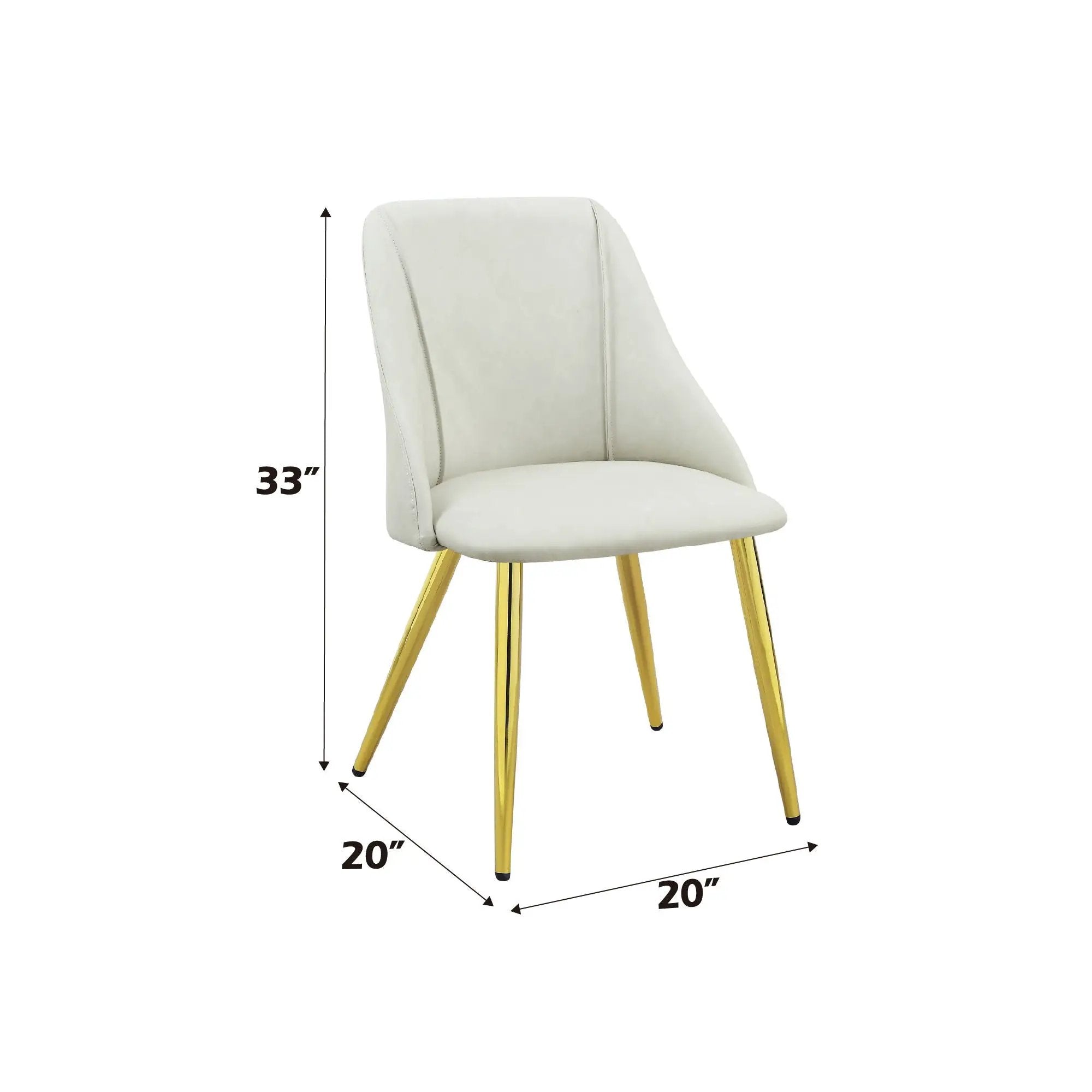 Gaines - Synthetic Leather Side Chair (Set of 2) - White by Unique Piece Furniture