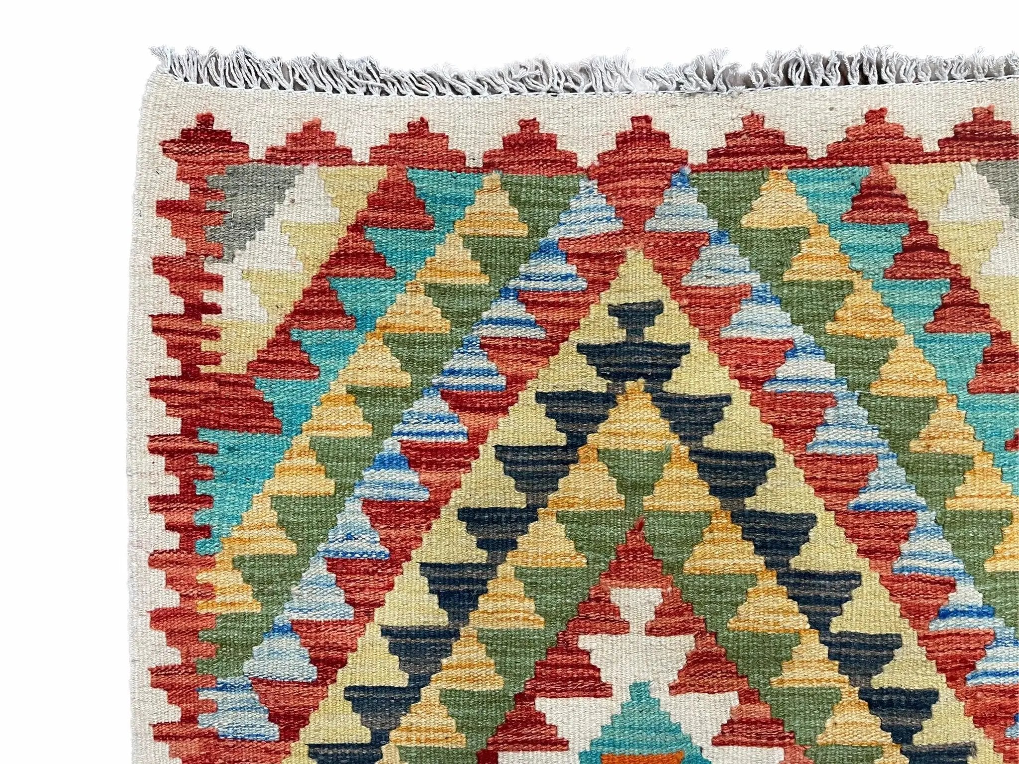 Small Kilim Rug 2x3 Colorful Turkish Kilim Accent Rug New Flatweave Wool Kilim Chobi Kilim Diamond Zigzag Playroom Rug by Jewel Rugs