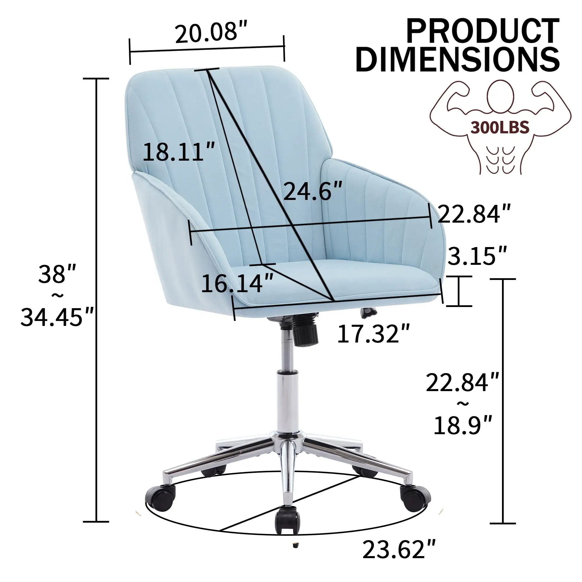 Adjustable Ergonomic Office Chair, Swivel Backrest Seat by Unique Piece Furniture
