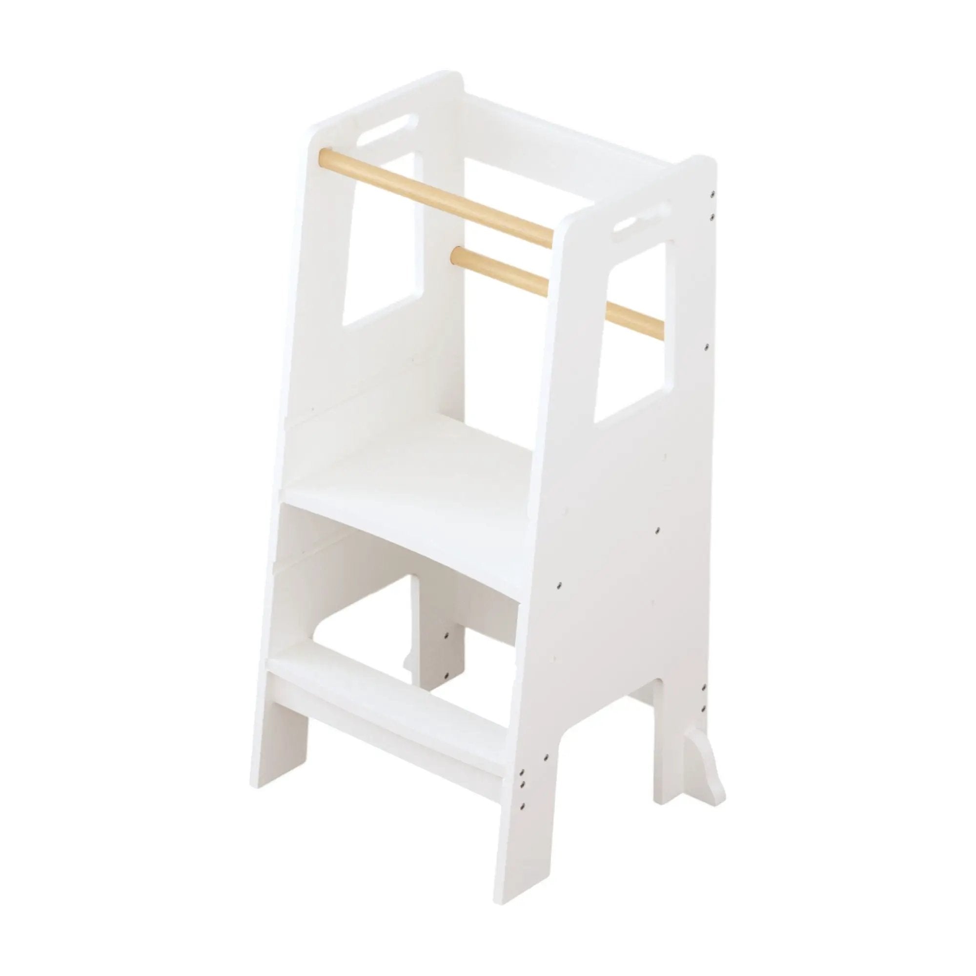 Standing Tower, Child Kitchen Step Stool Toddler, Montessori Stool Adjustable Height - White by HouseOfZazla