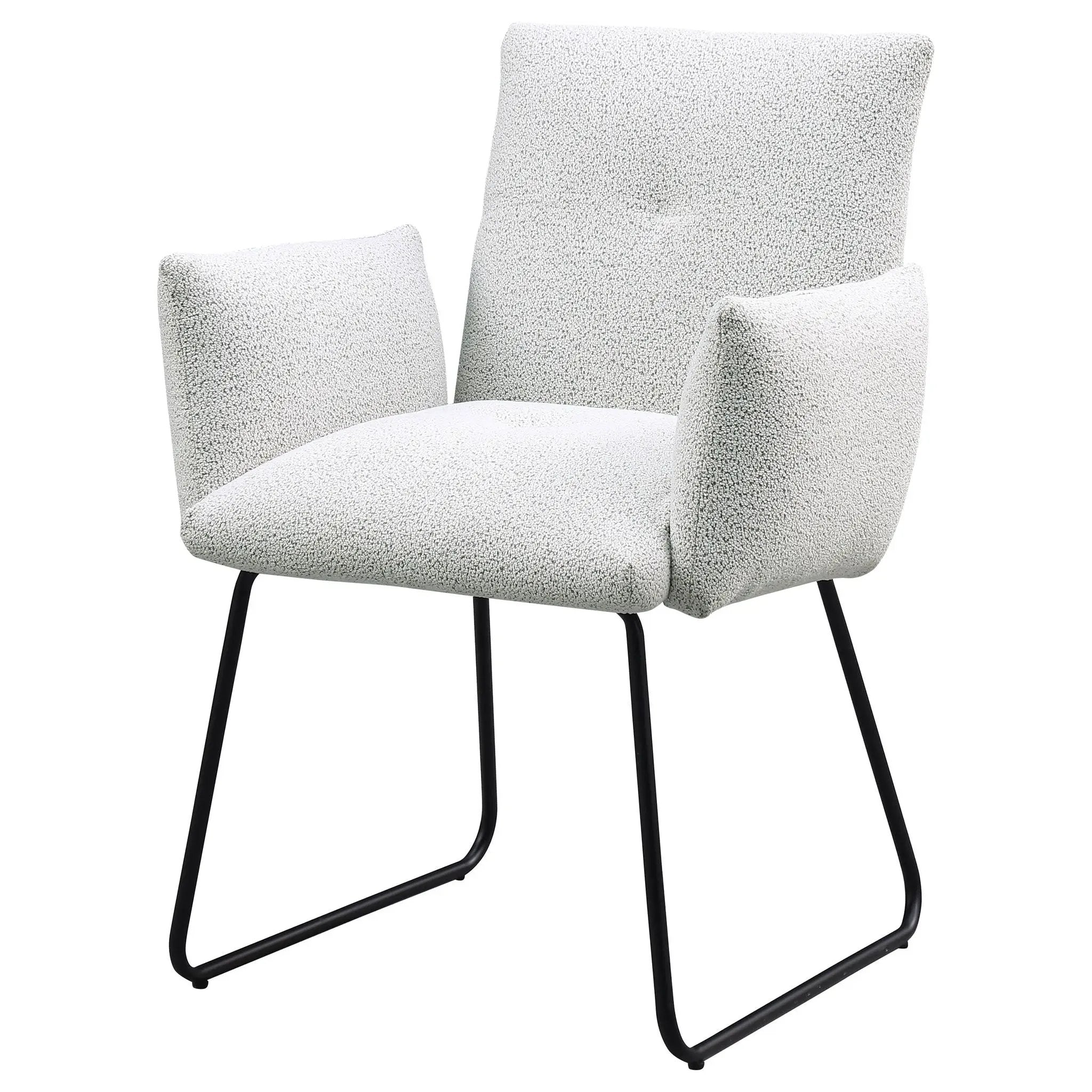Ackland Upholstered Dining Arm Chair Light Grey (Set of 2) by Unique Piece Furniture