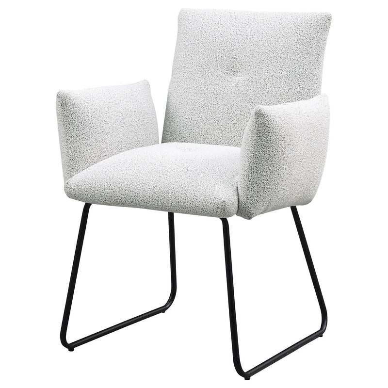 Ackland Upholstered Dining Arm Chair Light Grey (Set of 2) by Unique Piece Furniture
