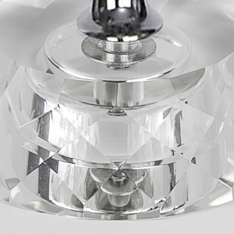 Diamond - Torch Contemporary Crystal Table Lamp (Set of 2) - Clear / Off White / Polished Nickel by HouseOfZazla