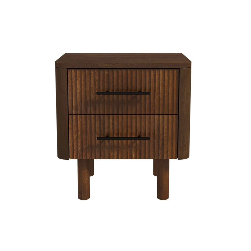 Logan - Nightsd Bed Side Tables With 2 Drawers - Brown by HouseOfZazla