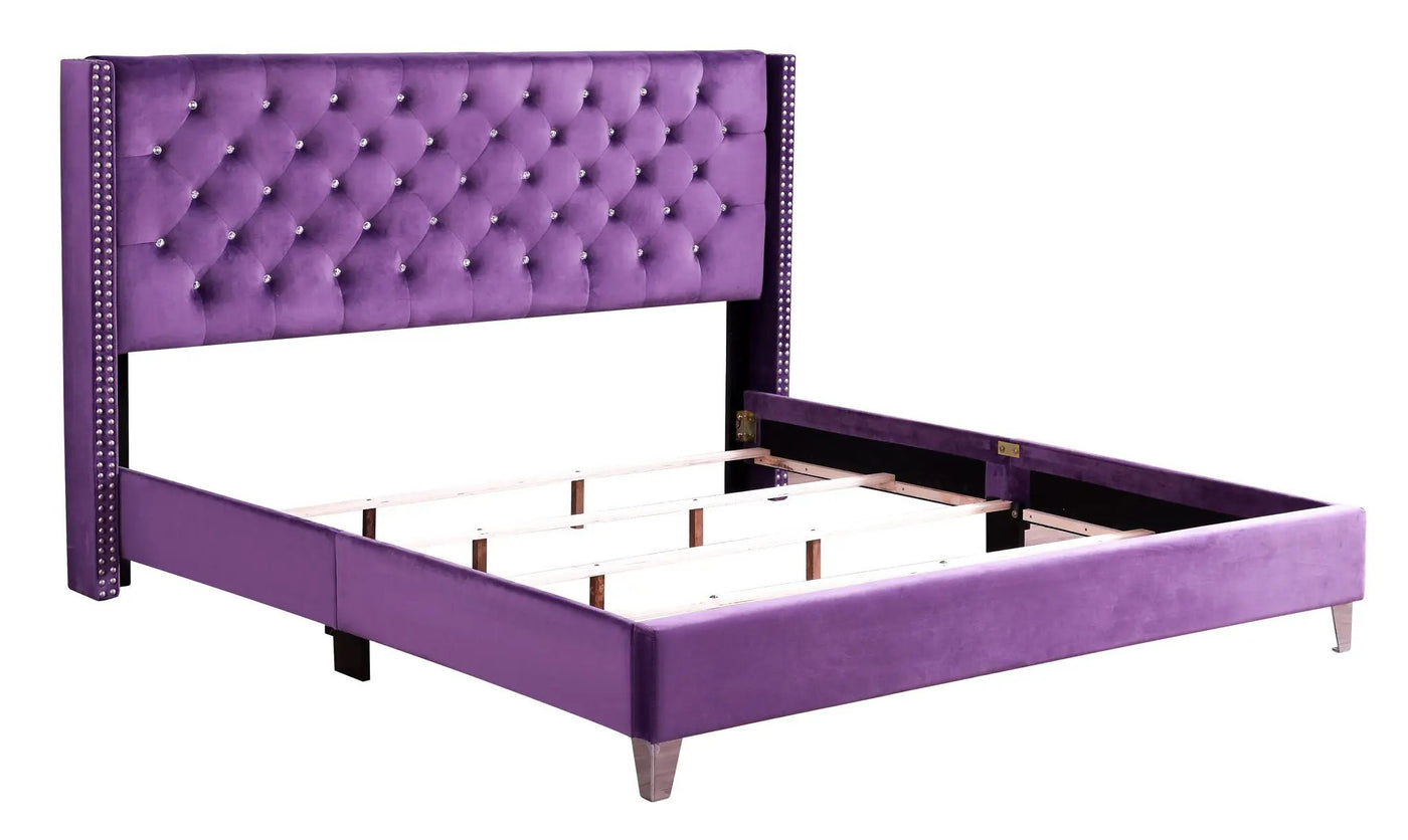 Upholstered Nailhead Trim Chic Bed by HouseOfZazla