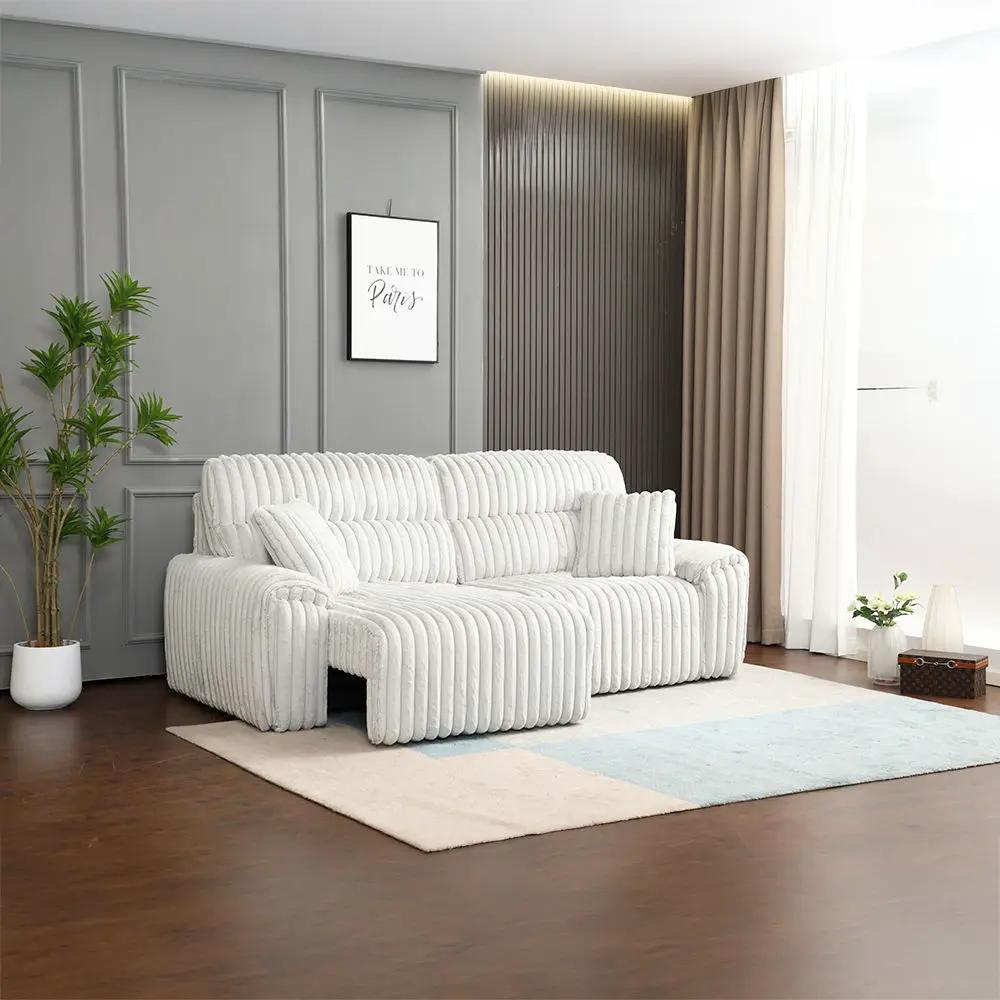Jaya - Power Motion Sofa With Sleeper & USB Port - Mondo Gray Corduroy by Unique Piece Furniture