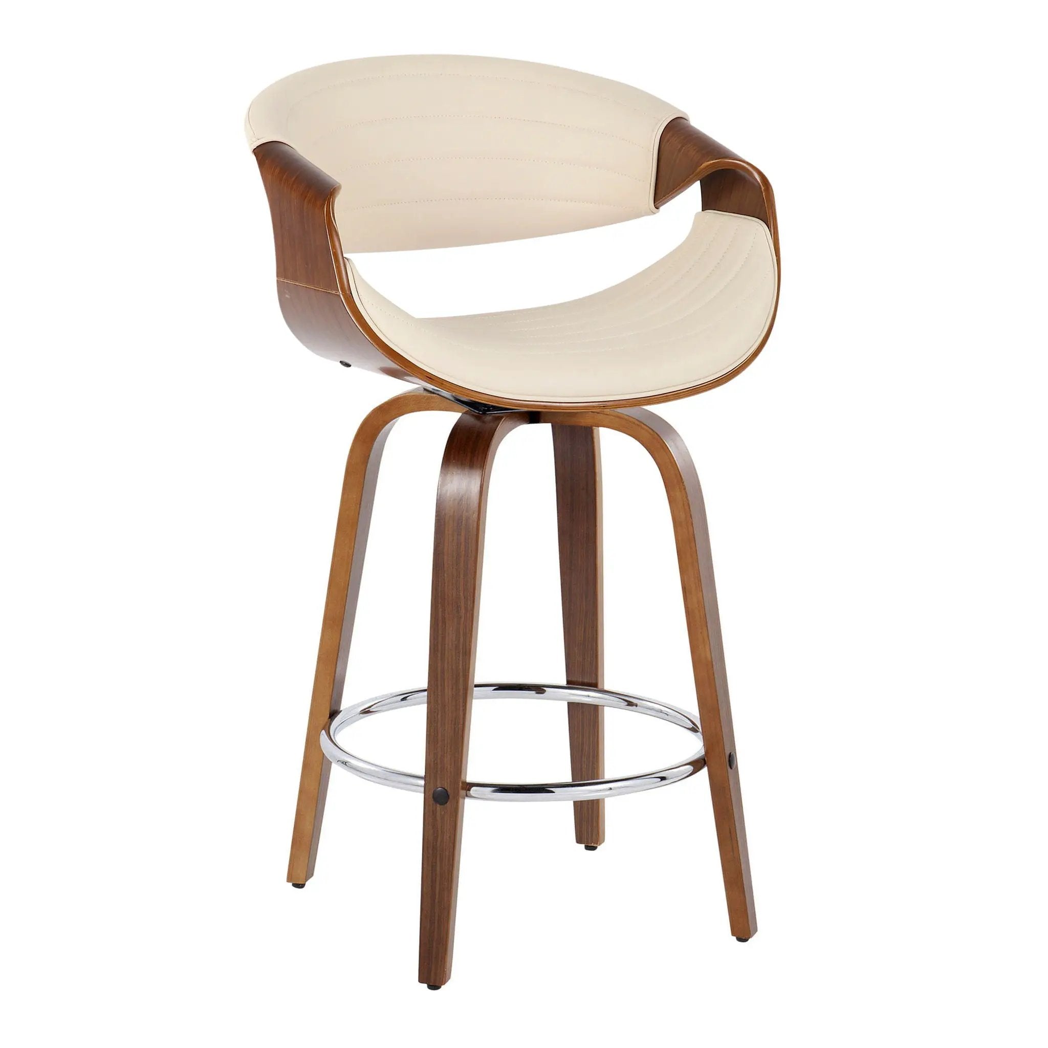 Symphony - Mid Century Modern Fixed Height Counter Stool & Swivel With Round Footrest (Set of 2) by Unique Piece Furniture