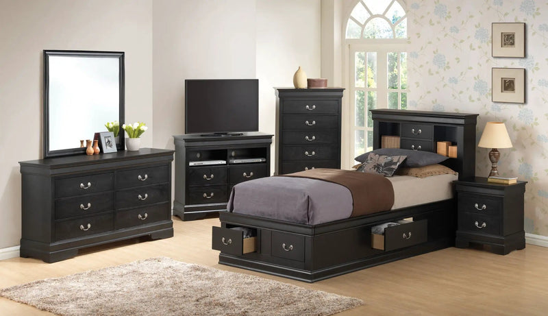 Traditional Style Bookcase Storage Bed by Unique Piece Furniture