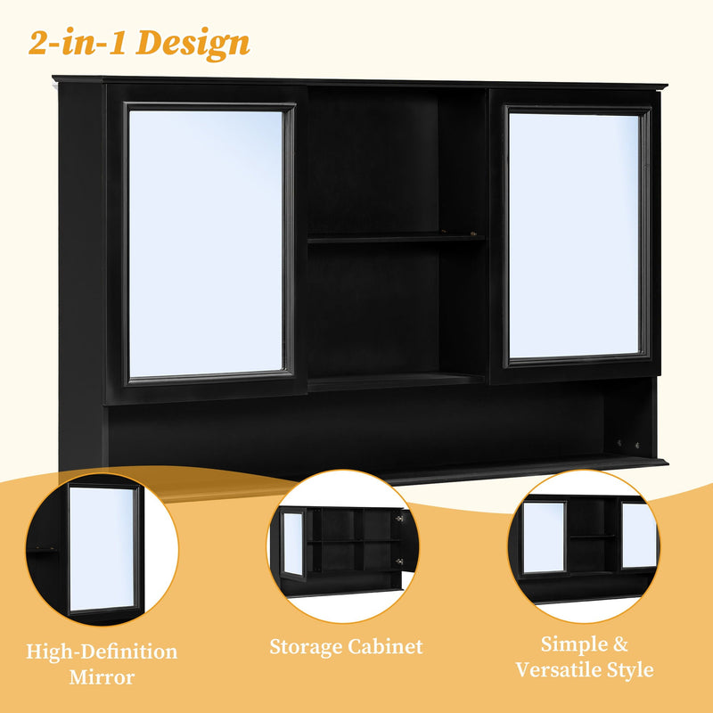 Wall Mounted Bathroom Medicine Cabinet With Double Mirrored Doors by HouseOfZazla