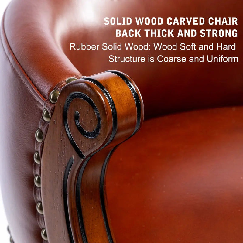 29.5'' Cow Top Wooden Bar Stool, 360 Degree Swivel Bar Height Chair With Backs For Home Kitchen Counter by Unique Piece Furniture