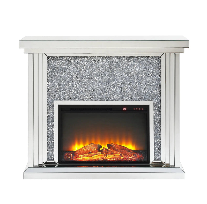 Noralie Mirrored & Faux Diamonds Fireplace by HouseOfZazla