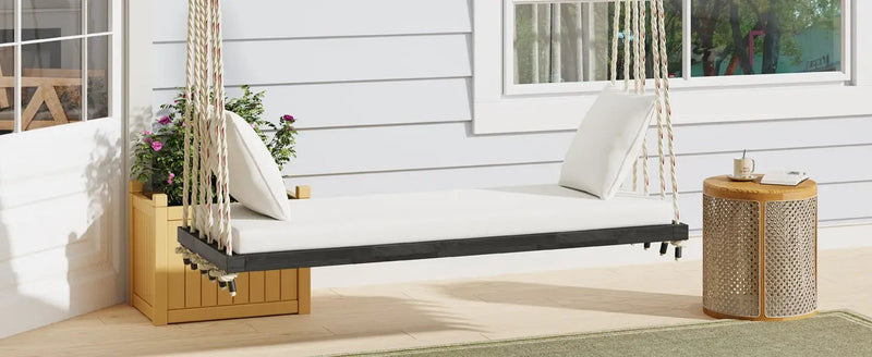 TOPMAX Patio Wooden Swing Chair by HouseOfZazla