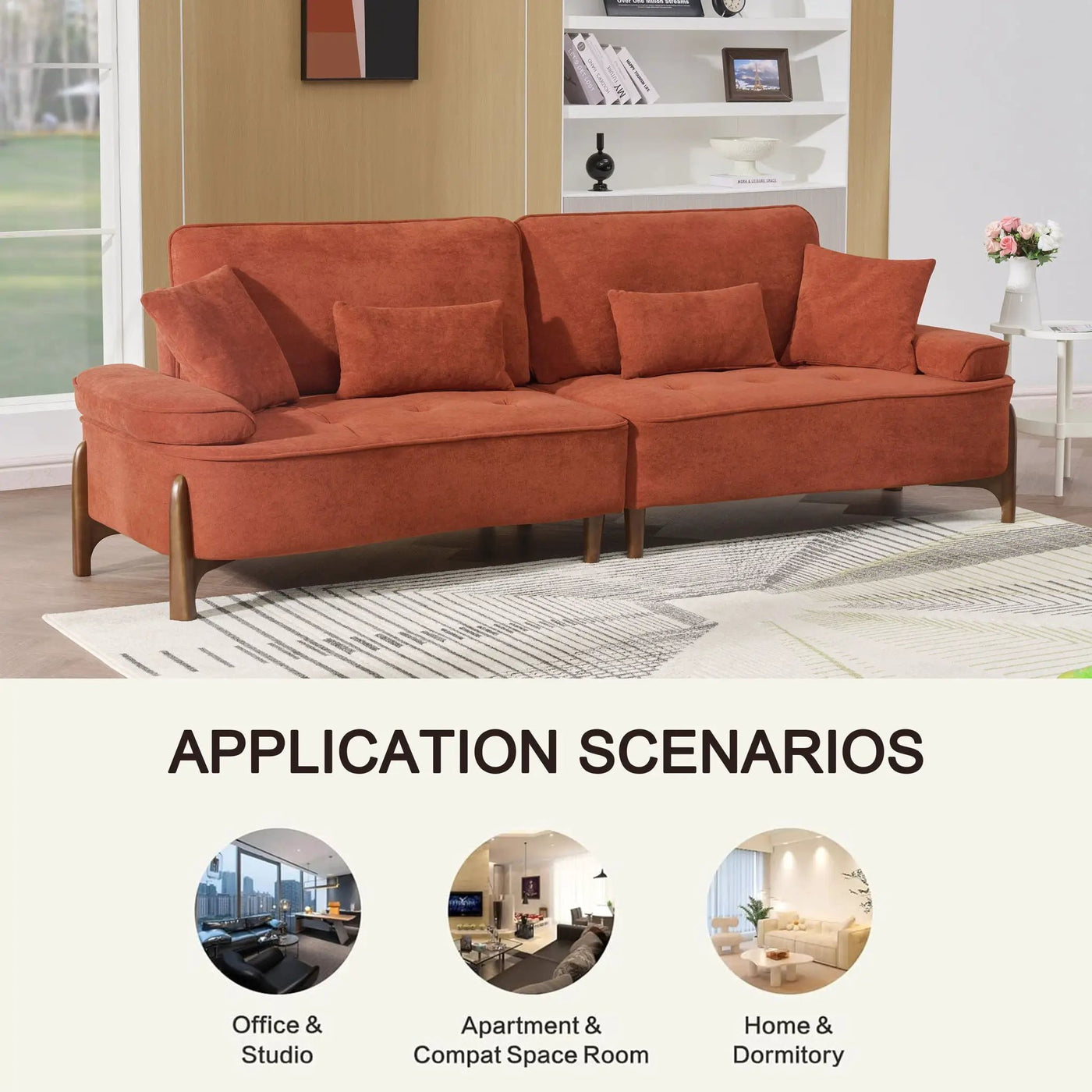Comfortable Deep Seated Sofa With Pillows by Unique Piece Furniture