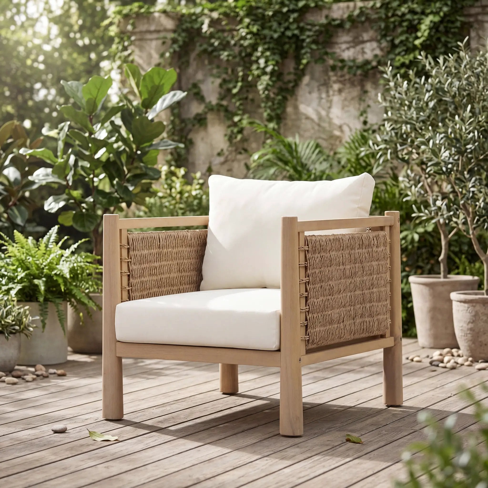 Outdoor Acacia Wood Patio Chair by HouseOfZazla