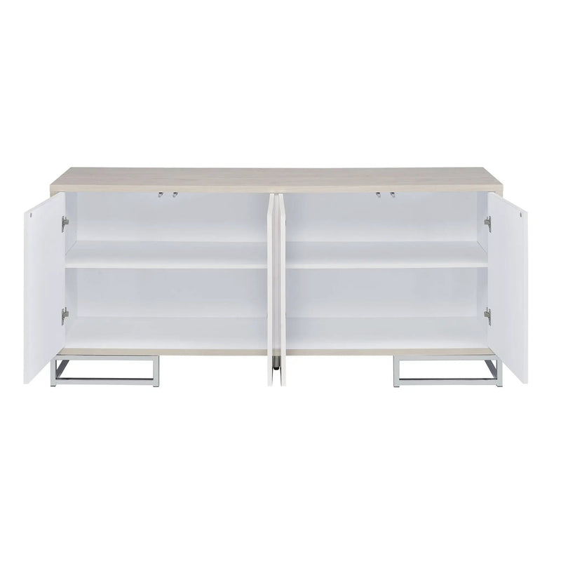 Panos Console Cabinet - White Marble / Chrome by HouseOfZazla