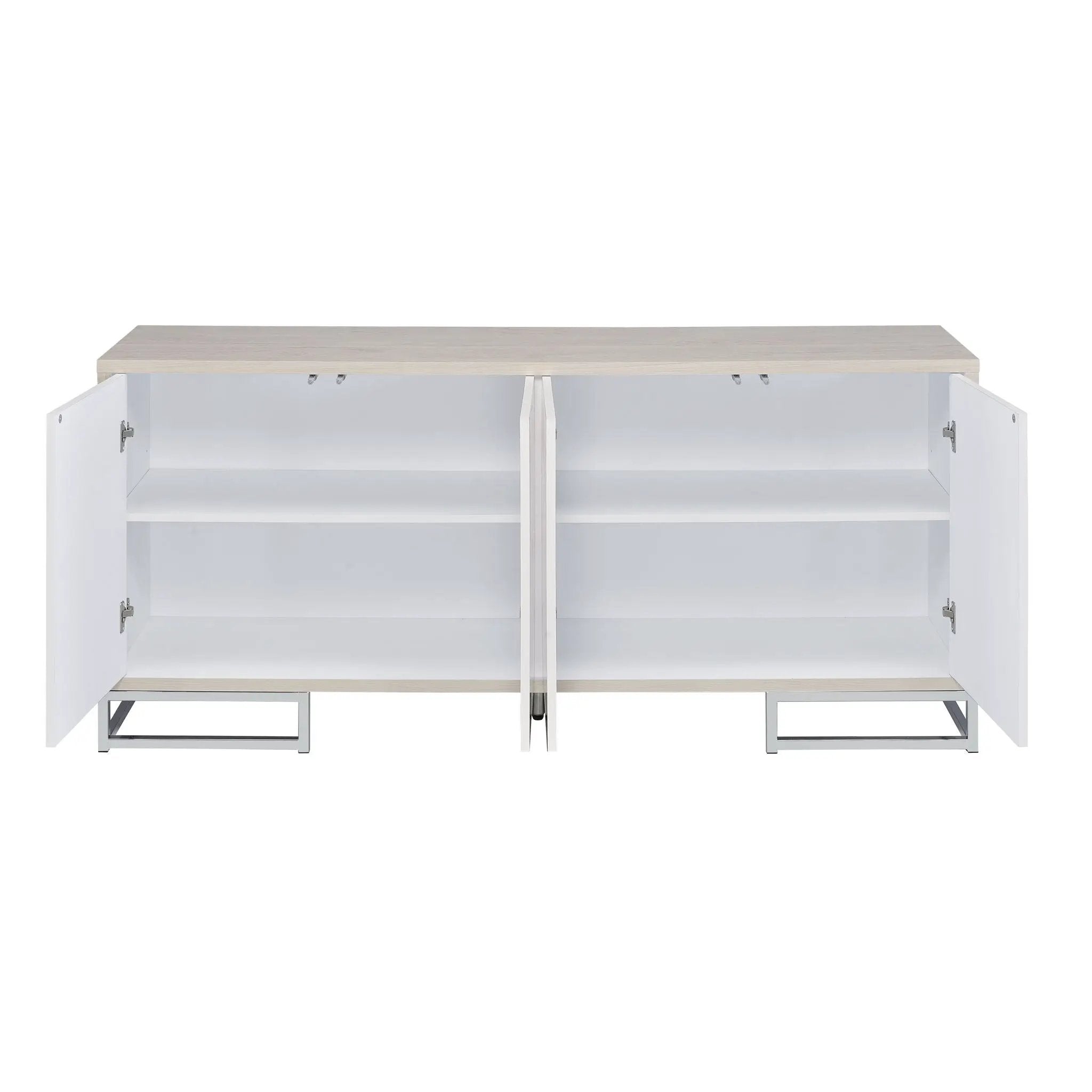 Panos - Console Cabinet - White Marcle / Chrome by Unique Piece Furniture