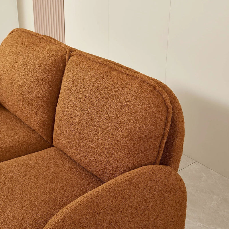 Loveseat Sofa Small Couch For Living Room, Sherpa Fabric Upholstered Loveseat Sofa Couch, Small Loveseat Sofa For Apartment, Bedroom by HouseOfZazla