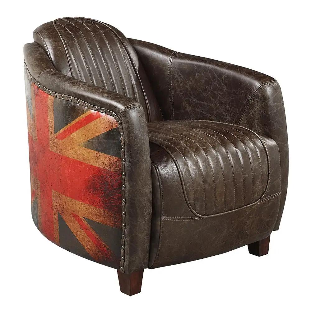 Brancaster - Chair - Antique Slate Top Grain Leather by Unique Piece Furniture