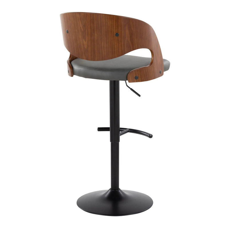 Pino - Mid Century Modern Adjustable Barstool With Swivel With Rounded T Footrest (Set of 2) by Unique Piece Furniture